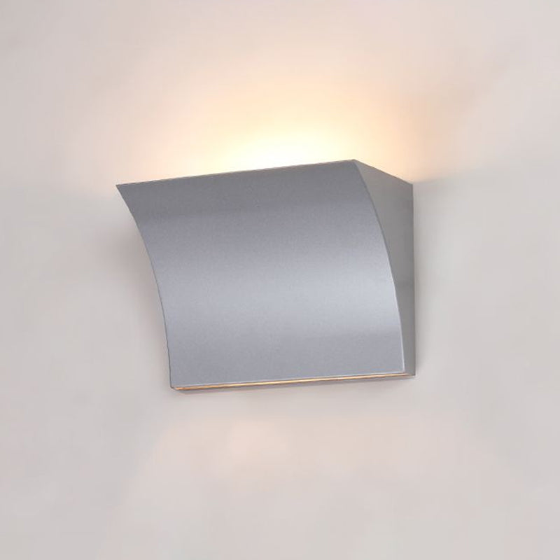 Lisslune | Simple Style Slip Design Wall Washer Light Metal LED Living Room Wall Lamp in Black/Silver