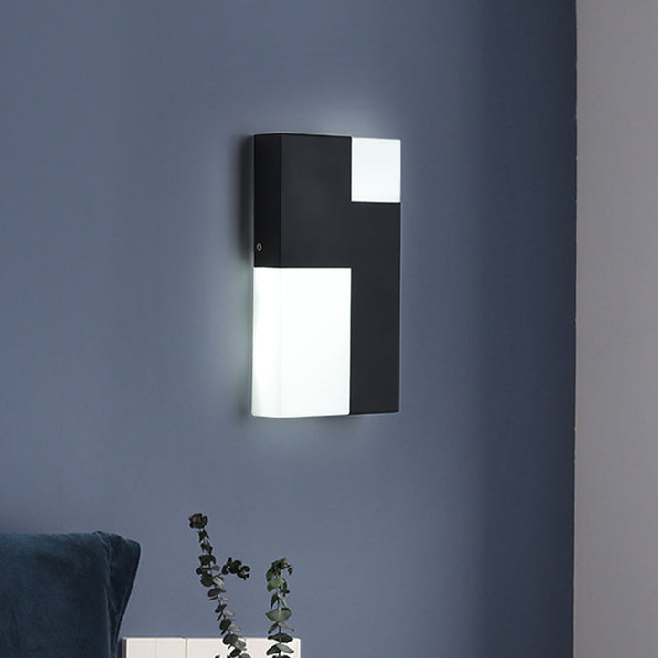 Lisslune | White/Black Rectangular Wall Light Minimalist LED Acrylic Wall-mounted Lamp for Nightstand
