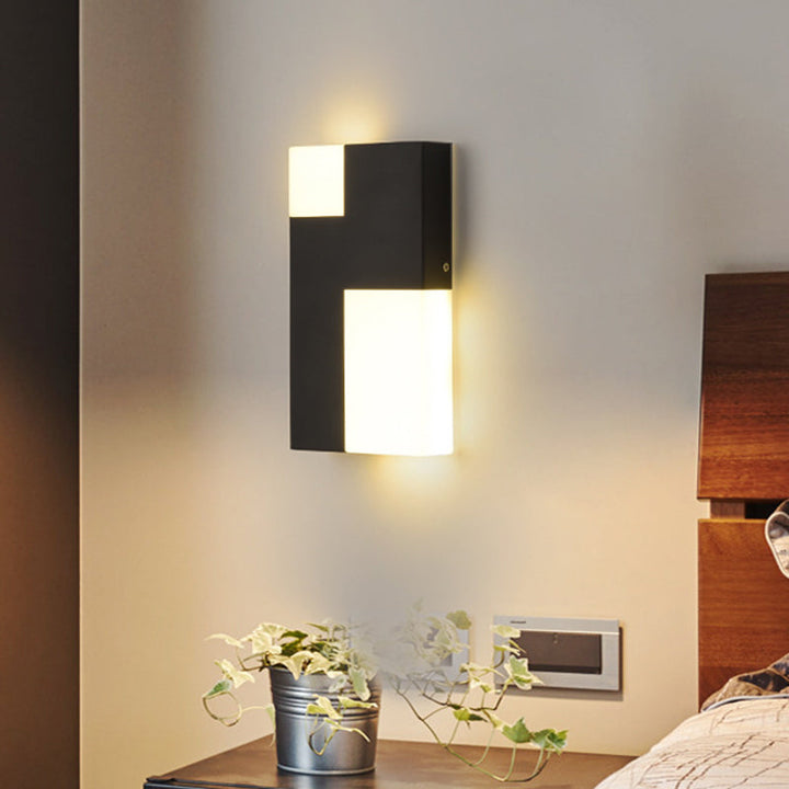 Lisslune | White/Black Rectangular Wall Light Minimalist LED Acrylic Wall-mounted Lamp for Nightstand