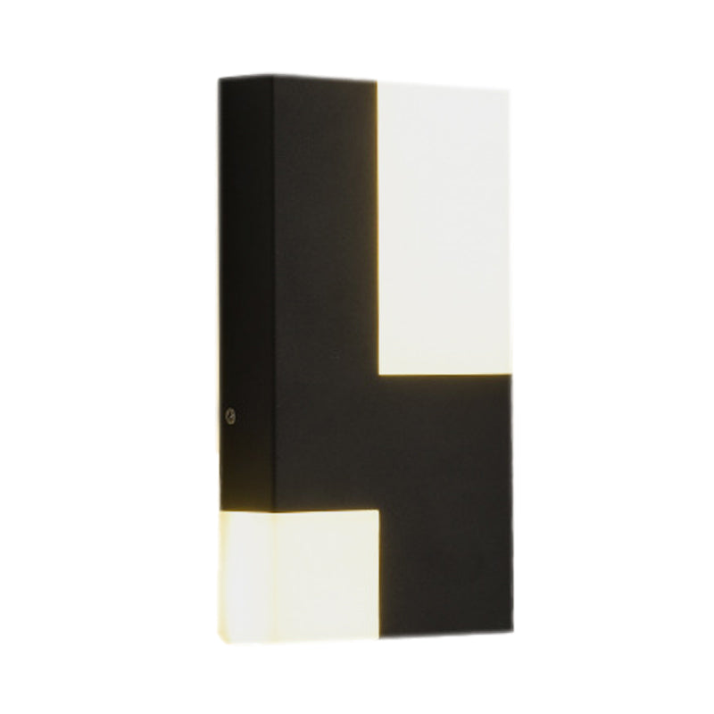 Lisslune | White/Black Rectangular Wall Light Minimalist LED Acrylic Wall-mounted Lamp for Nightstand