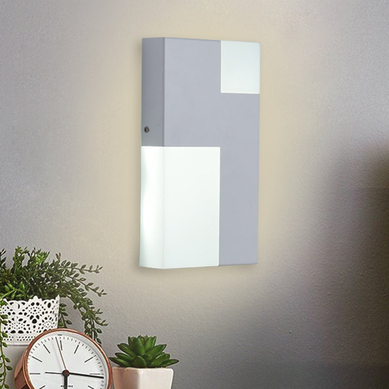 Lisslune | White/Black Rectangular Wall Light Minimalist LED Acrylic Wall-mounted Lamp for Nightstand