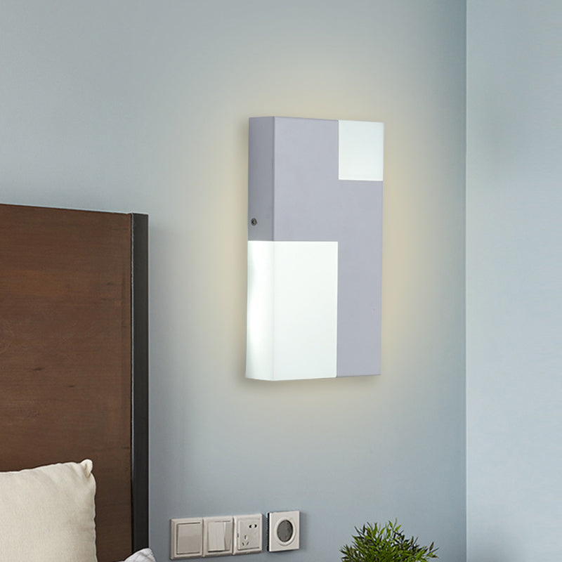 Lisslune | White/Black Rectangular Wall Light Minimalist LED Acrylic Wall-mounted Lamp for Nightstand