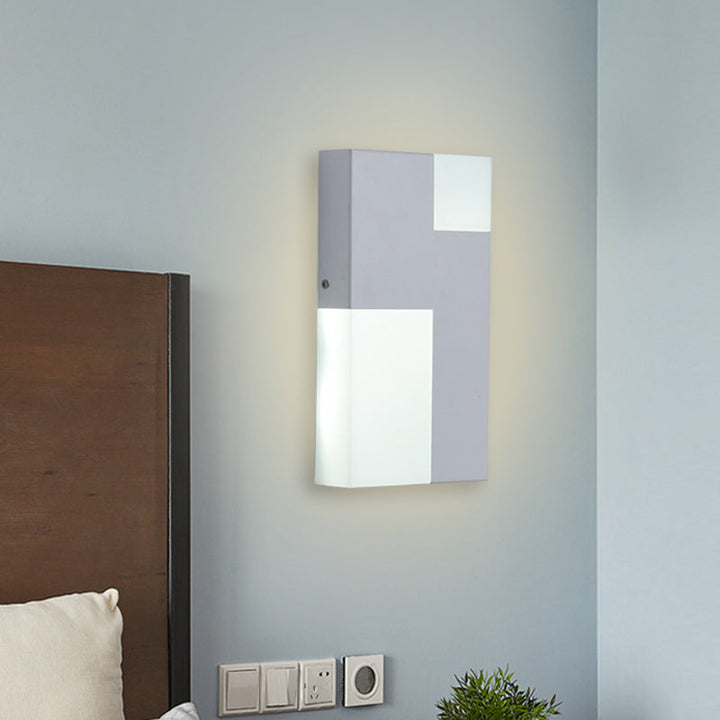 Lisslune | White/Black Rectangular Wall Light Minimalist LED Acrylic Wall-mounted Lamp for Nightstand