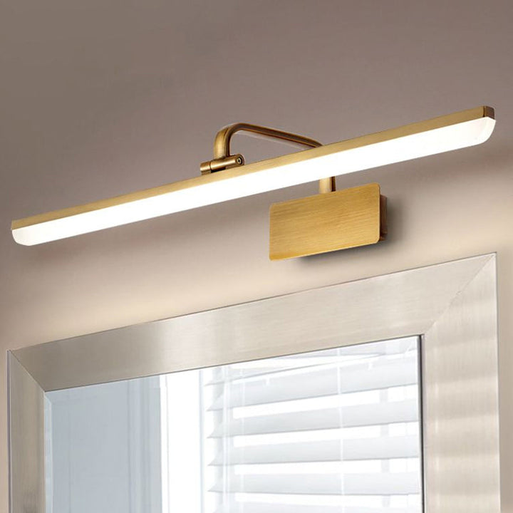 Skørter | LED Indoor Wall Lamp with ultra-thin acrylic shade brushed brass makeup wall lamp in warm/white light, 16"/19.5" W