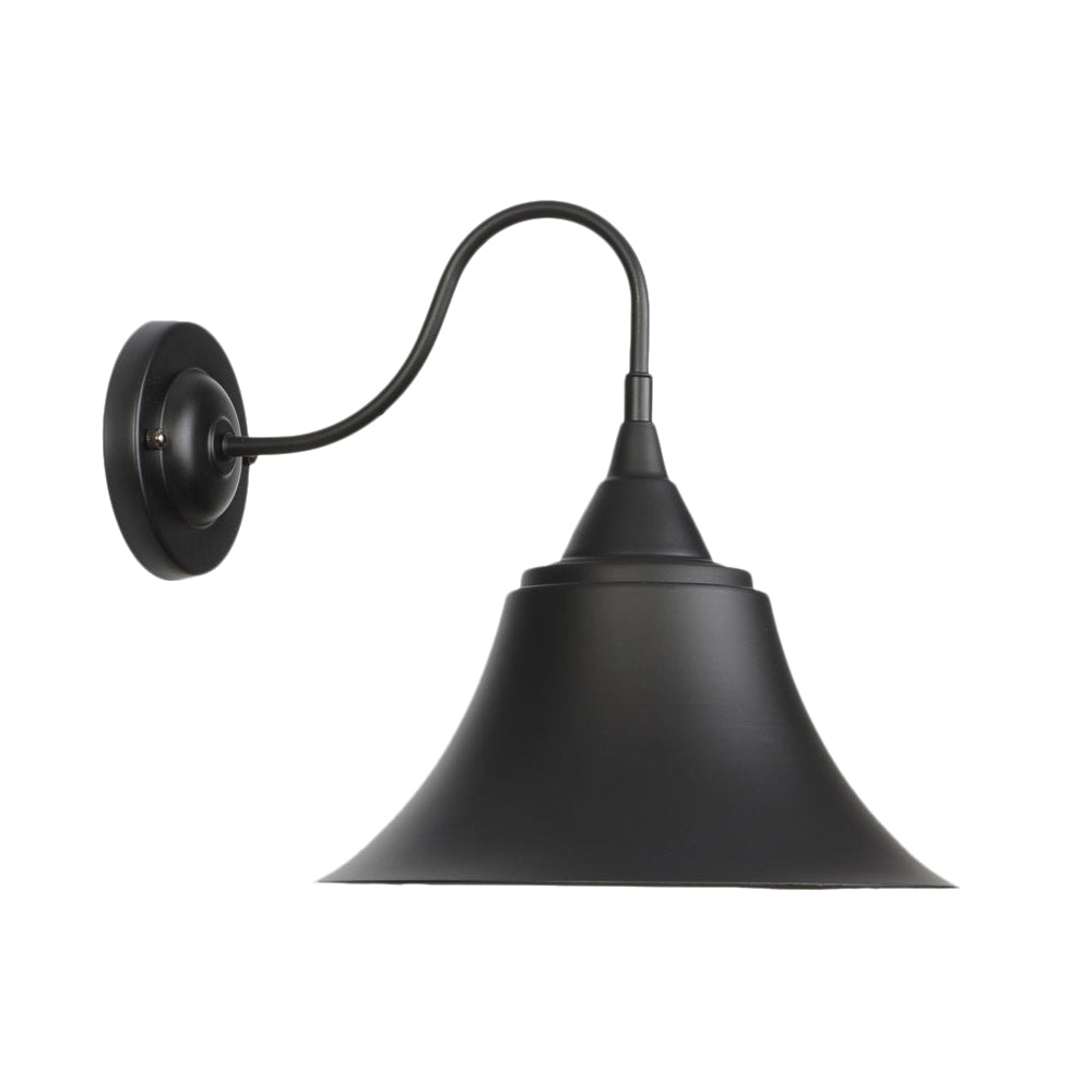Lisslune | Metal Black/Rust Sconces Light Cone Shade 1-Light Industrial Wall Mounted Lighting with Gooseneck
