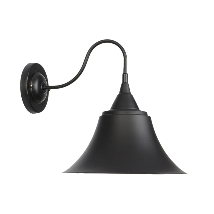 Lisslune | Metal Black/Rust Sconces Light Cone Shade 1-Light Industrial Wall Mounted Lighting with Gooseneck