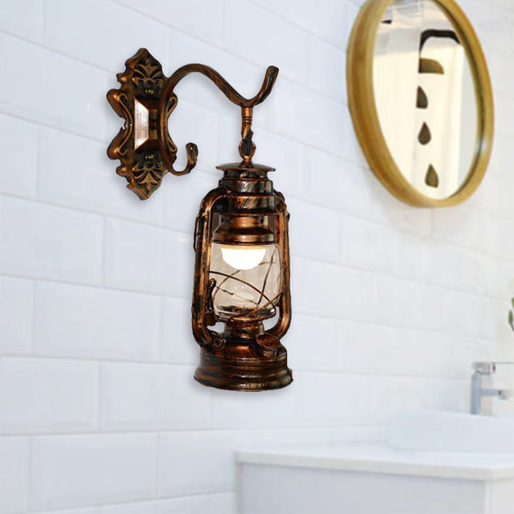Skørter | Antique Bronze Kerosene Wall Lighting Industrial Clear Glass 1 Light Living Room Wall Lamp Fixture, 13"/14"/16"