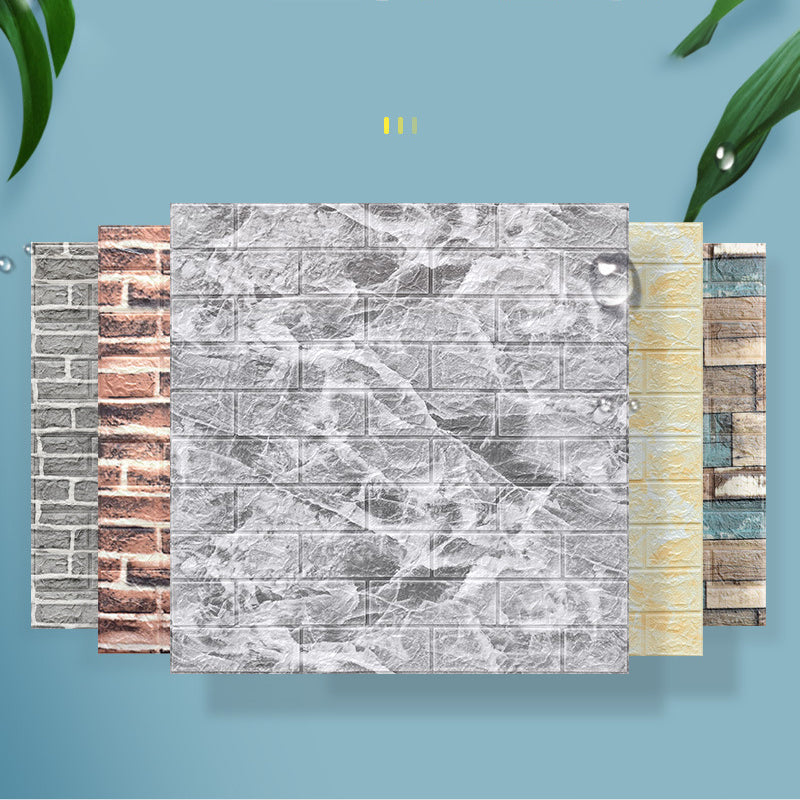 Lisslune | 3D embossing interior wall panel self-adhesive square wall panel