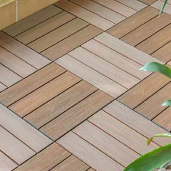 Lisslune | Square Engineer Wooden Floor Water Repellent Smooth Tile for Patio Garden