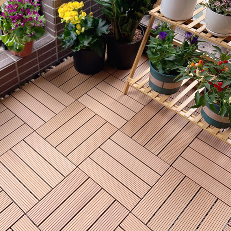 Lisslune | Square Engineer Wooden Floor Water Repellent Smooth Tile for Patio Garden