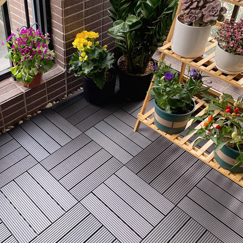 Lisslune | Square Engineer Wooden Floor Water Repellent Smooth Tile for Patio Garden