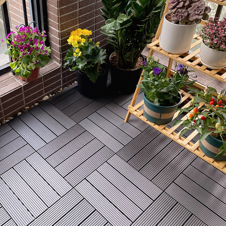 Lisslune | Square Engineer Wooden Floor Water Repellent Smooth Tile for Patio Garden
