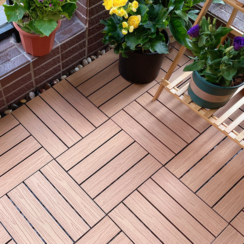 Lisslune | Square Engineer Wooden Floor Water Repellent Smooth Tile for Patio Garden