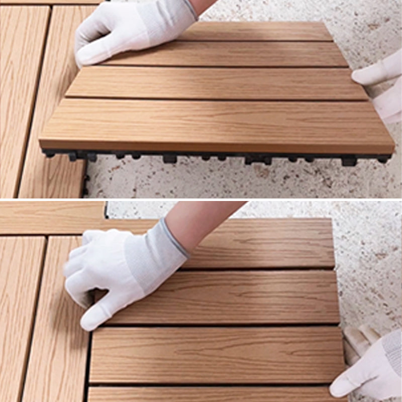 Lisslune | Square Engineer Wooden Floor Water Repellent Smooth Tile for Patio Garden