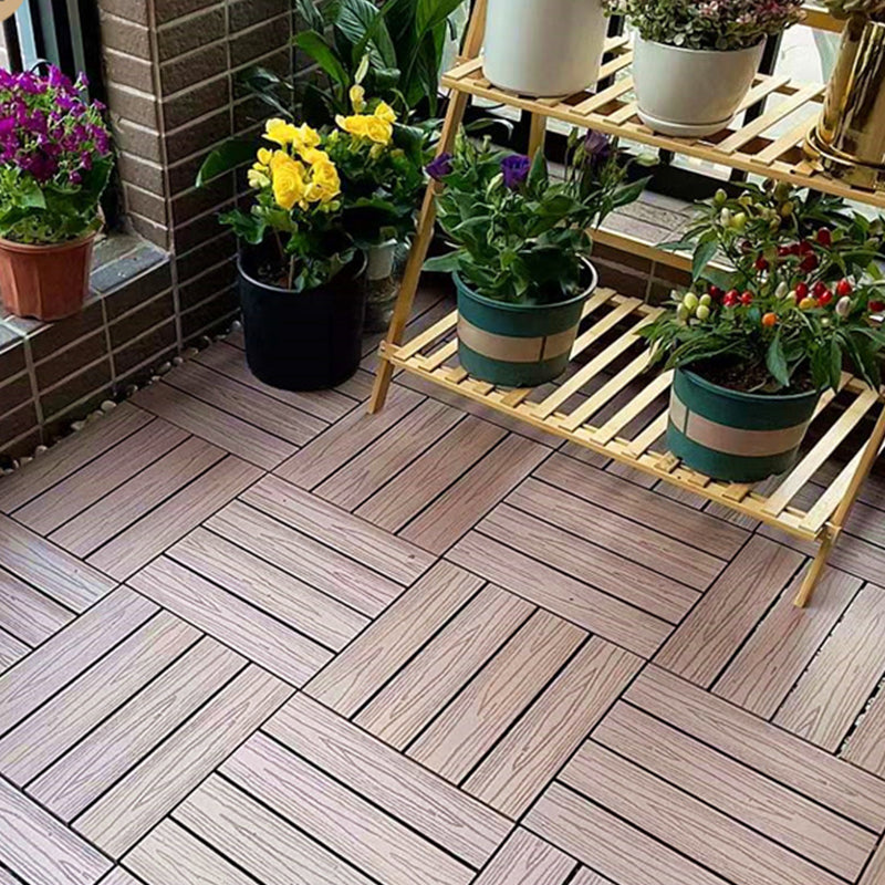 Lisslune | Square Engineer Wooden Floor Water Repellent Smooth Tile for Patio Garden