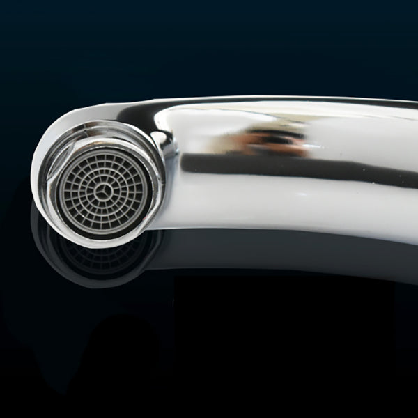 Lisslune | Contemporary Water Tap Knob Handle Low Arc Zinc Faucet in Silver