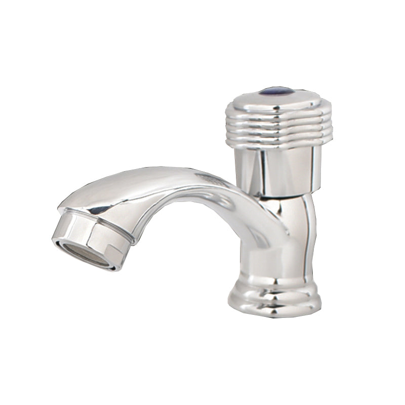 Lisslune | Contemporary Water Tap Knob Handle Low Arc Zinc Faucet in Silver