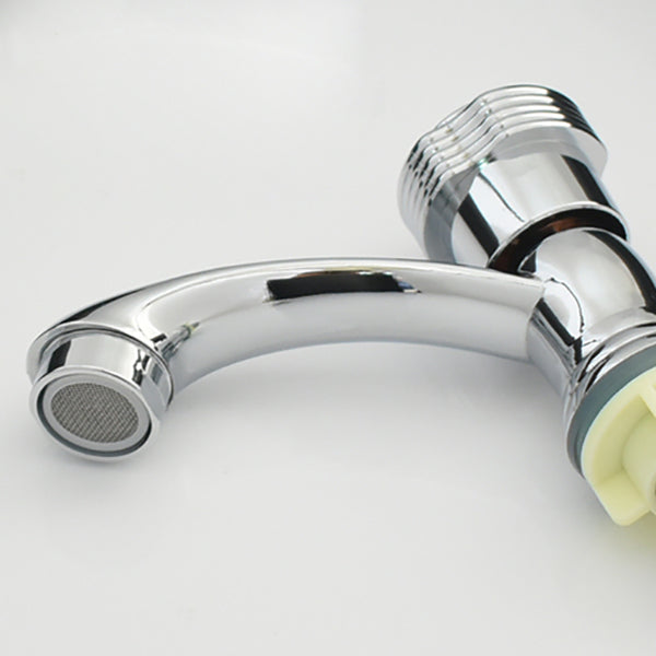 Lisslune | Contemporary Faucet Knob Handle Low Arc Zinc Faucet in Silver