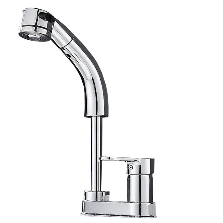 Lisslune | Modern Style Sink Faucet Copper Handle Low Arch Pull-out Sink Faucet