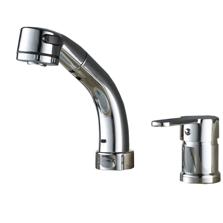 Lisslune | Modern Style Sink Faucet Copper Handle Low Arch Pull-out Sink Faucet