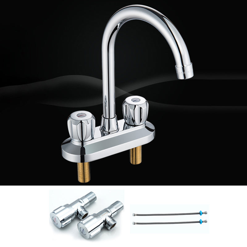 Lisslune | Modern Style Bathroom Faucet Double Handle Faucet Swivel Spout Faucet
