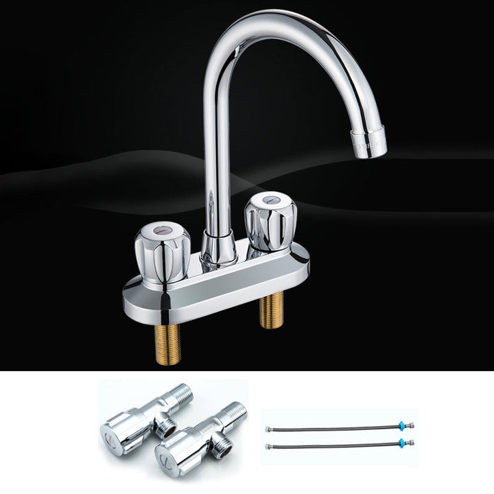 Lisslune | Modern Style Bathroom Faucet Double Handle Faucet Swivel Spout Faucet