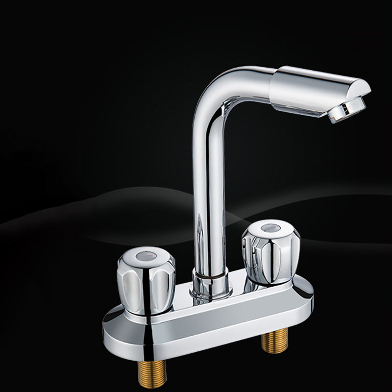 Lisslune | Modern Style Bathroom Faucet Double Handle Faucet Swivel Spout Faucet