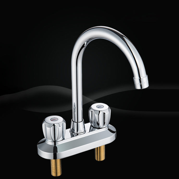 Lisslune | Modern Style Bathroom Faucet Double Handle Faucet Swivel Spout Faucet