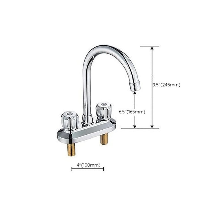 Lisslune | Modern Style Bathroom Faucet Double Handle Faucet Swivel Spout Faucet