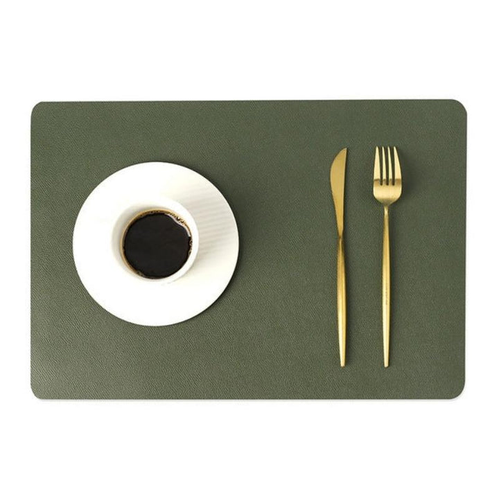 Lisslune | Modern Rectangular Waterproof PU Leather Place Mats