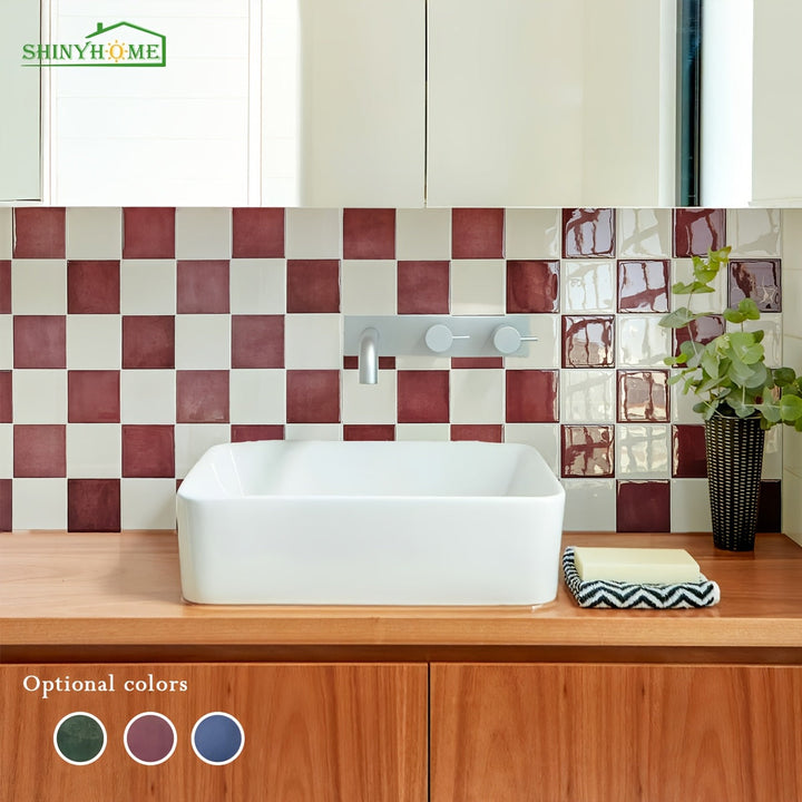 Rynx | 10/30 pieces self-adhesive tile] 10/30 pieces self-adhesive bathroom wall tile, self-adhesive kitchen splash, 10.5 inches * 10.5 inches waterproof and oil-resistant splash guard, easy-to-apply adhesive for kitchen, bathroom, walls & RVs