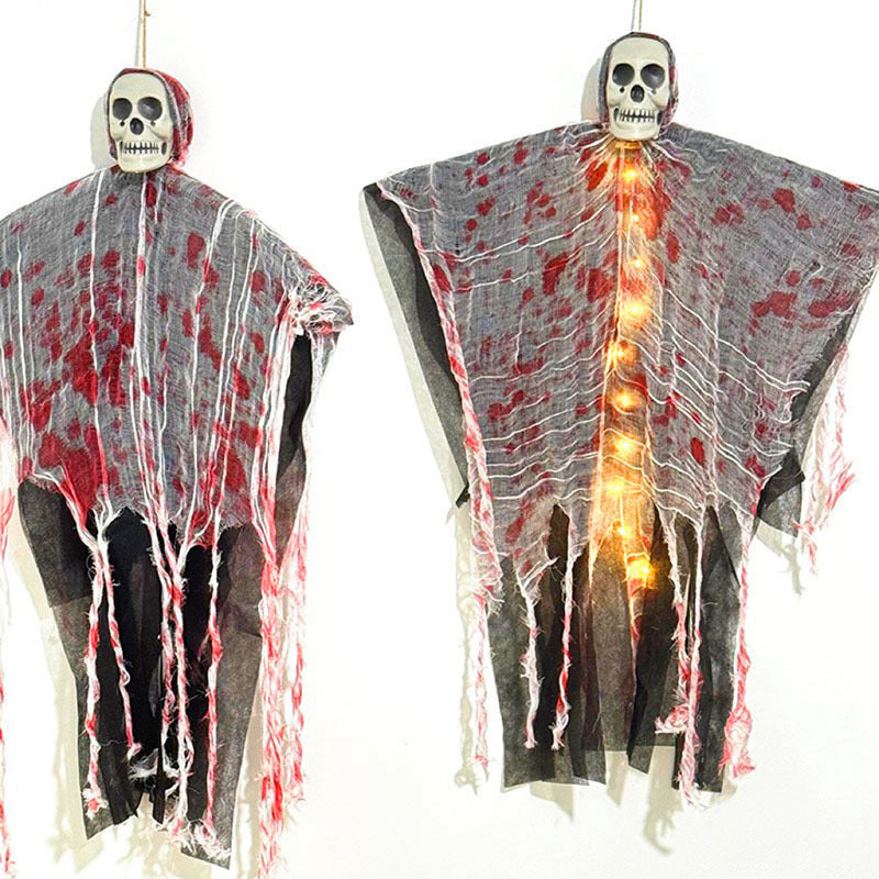 Lisslune | Halloween Hanging Decoration – Blood Red Luminous Skull Ghost