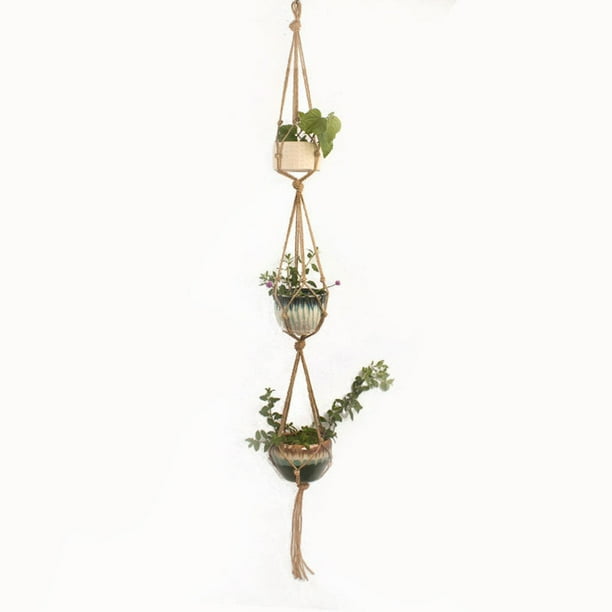 Lisslune | Macrame Plant Hanger Made of Cotton Rope – Stylish Suspension for Pots