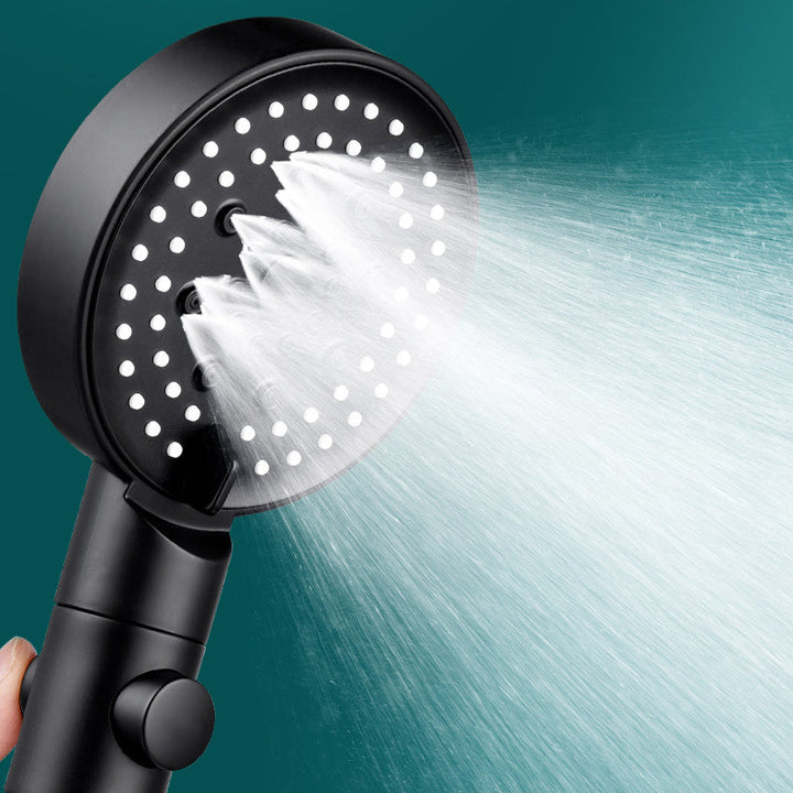 Lisslune | Round Spray Shower Head 6 Settings Adjustable Water Flow Handheld Shower Head
