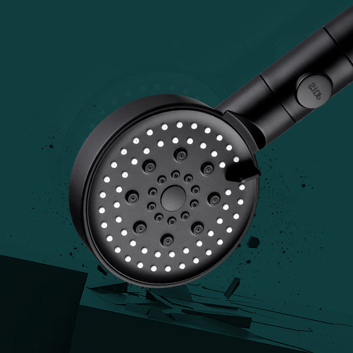 Lisslune | Round Spray Shower Head 6 Settings Adjustable Water Flow Handheld Shower Head