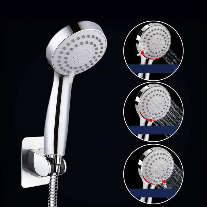 Lisslune | 4-Setting Silver Shower Set Hidden Wall Mount Holder Tee with Socket
