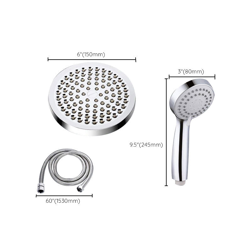 Lisslune | 4-Setting Silver Shower Set Concealed Wall Mount Holder Tee with Outlet