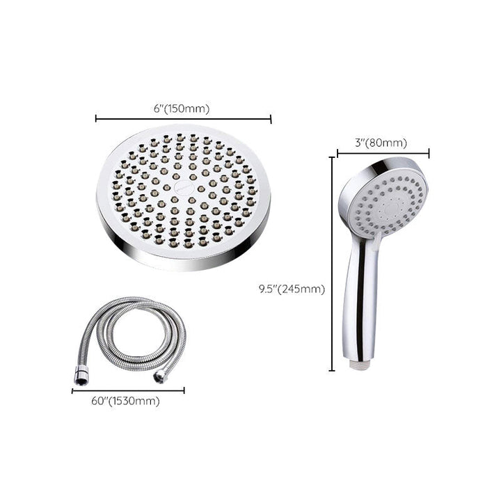 Lisslune | 4-Setting Silver Shower Set Concealed Wall Mount Holder Tee with Outlet