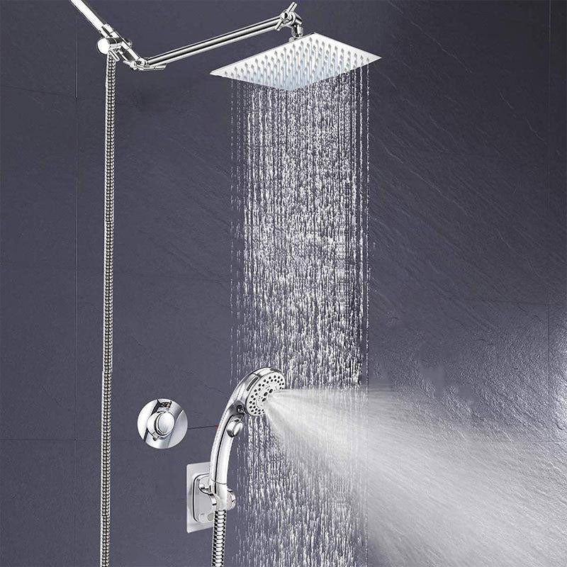Lisslune | Stainless Steel 8 Inch Shower Set 5 Sprays Handheld Shower Head Shower Arm