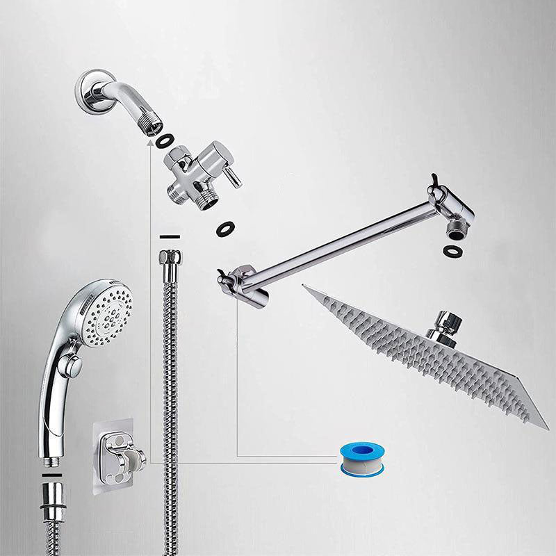 Lisslune | Stainless Steel 8 Inch Shower Set 5 Sprays Handheld Shower Head Shower Arm