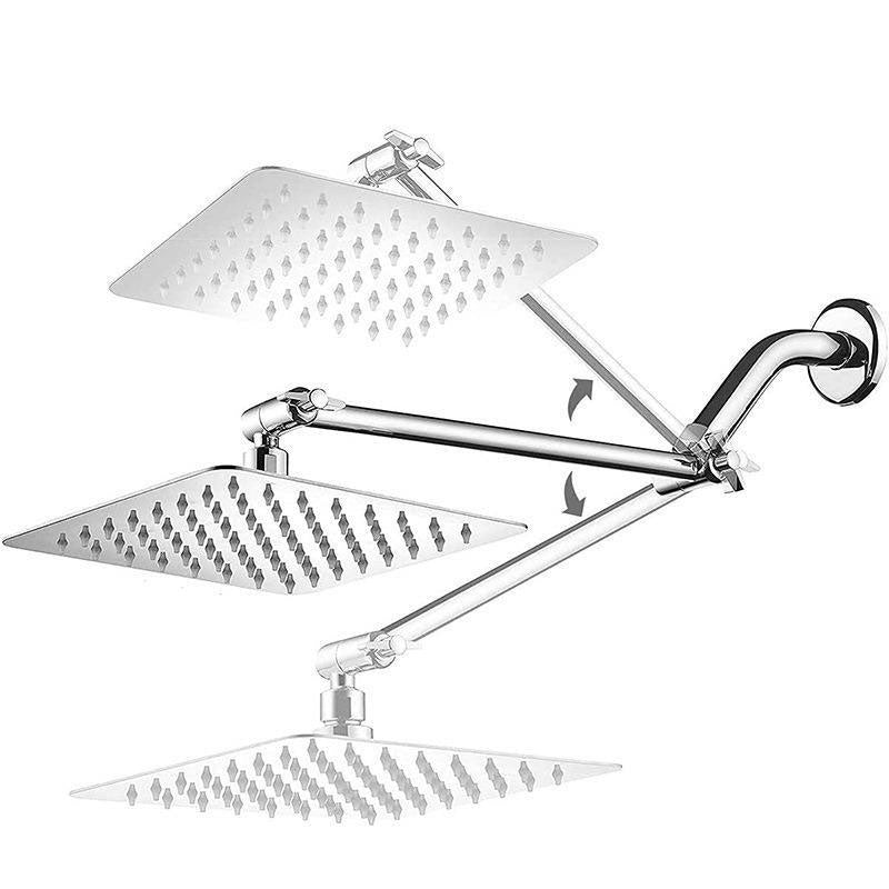 Lisslune | Stainless Steel 8 Inch Shower Set 5 Sprays Handheld Shower Head Shower Arm