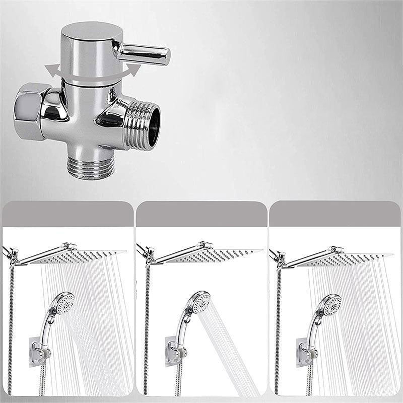 Lisslune | Stainless Steel 8 Inch Shower Set 5 Sprays Handheld Shower Head Shower Arm