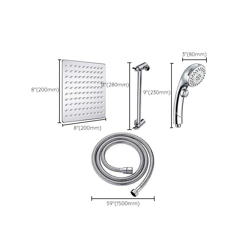 Lisslune | Stainless Steel 8 Inch Shower Set 5 Sprays Handheld Shower Head Shower Arm