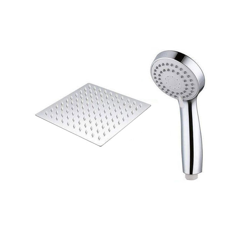Lisslune | High Pressure 8 Inch Shower Set 3-Function Hand Shower Stainless Steel Square Ceiling Shower Head