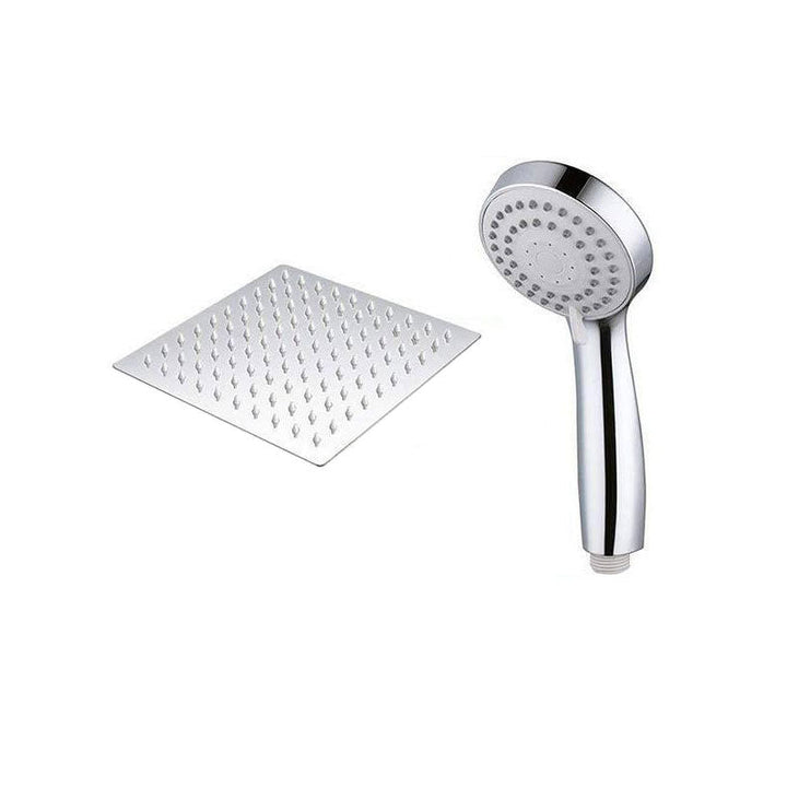 Lisslune | High Pressure 8 Inch Shower Set 3-Function Hand Shower Stainless Steel Square Ceiling Shower Head