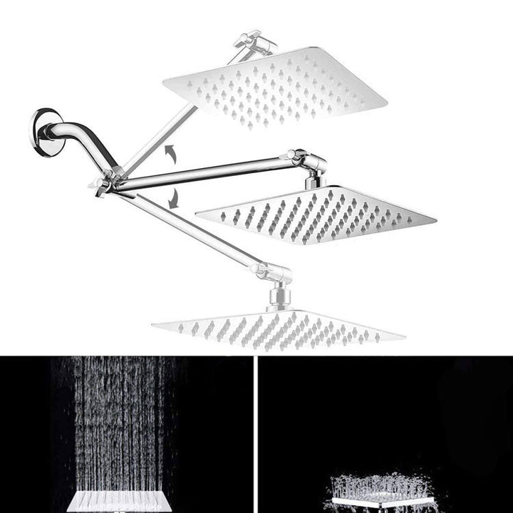 Lisslune | Contemporary Double Handle Shower Head High Arc Shower Head Combination in Chrome