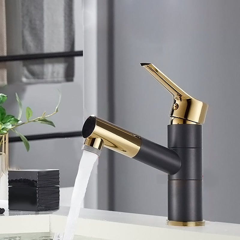 Lisslune | Rotatable Spout Sink Faucet Pull-Out Luxurious Basin Faucet Round Brass Faucet
