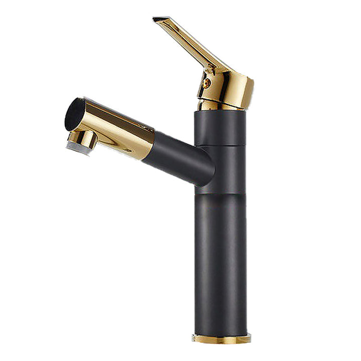 Lisslune | Swivel Spout Sink Faucet Retractable Luxurious Basin Faucet Round Brass Faucet