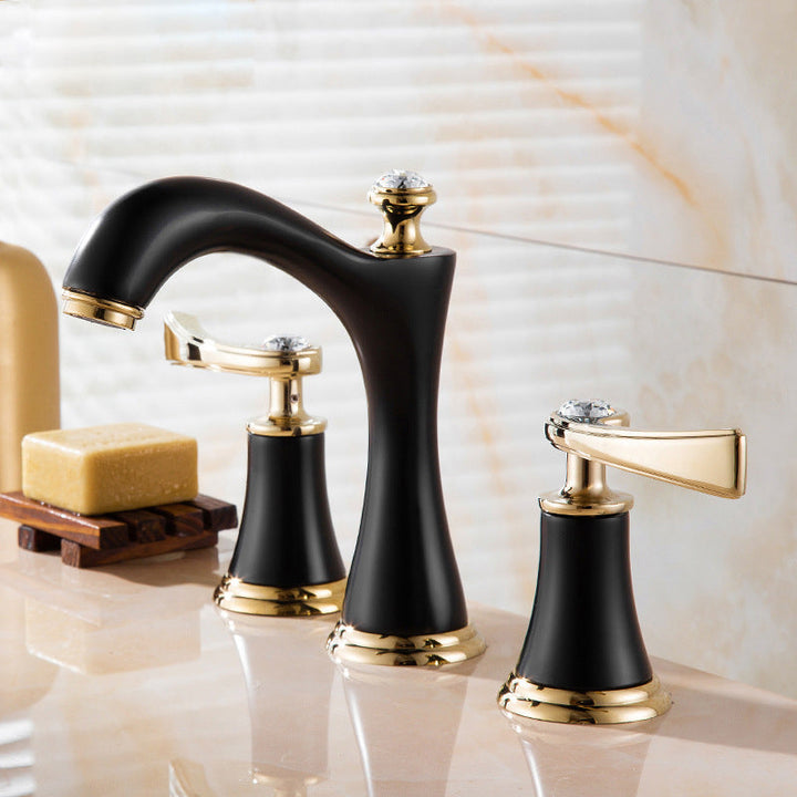 Lisslune | Modern Vessel Faucet Brass 2 Handles Low Arc Vessel Faucet for Home