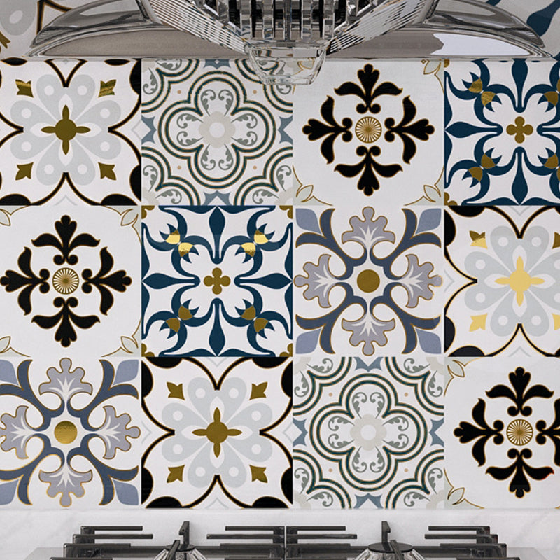 Lisslune | PVC Square Peel & Stick Mosaic Tile Multi-Colors Kitchen and Bathroom Single Tile